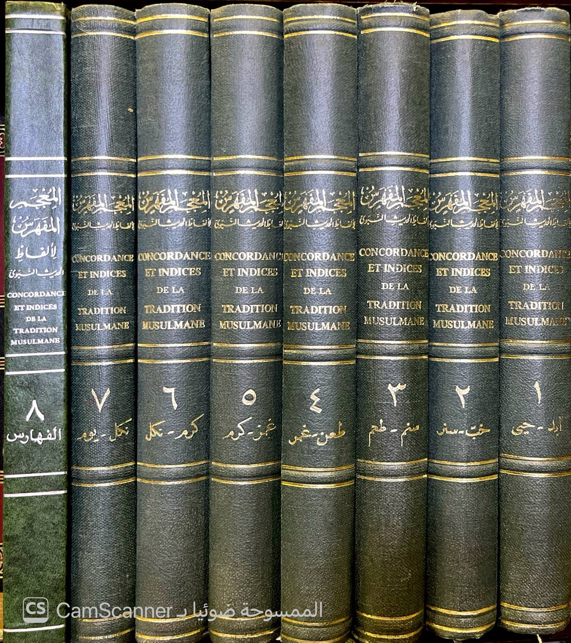 صورة 4 من كتاب المعجم المفهرس لألفاظ الحديث النبوي عن الكتب الستة ومسند الدارمي والموطا ومسند احمد لـ لفيف من المستشرقين نشر الدكتور أ.ي. وينسنك - نسخة أصلية نادرة - الخزانة الأشرفية