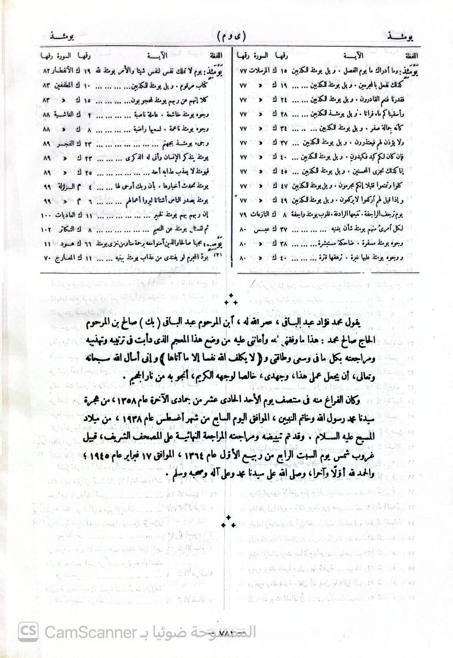 صورة 1 من كتاب المعجم المفهرس لألفاظ القرآن الكريم لـ محمد فؤاد عبد الباقي - نسخة أصلية نادرة - الخزانة الأشرفية